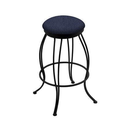 Holland Bar Stool Co 30" Swivel Bar Stool, Black Wrinkle, Graph Anchor Seat 300030BW014